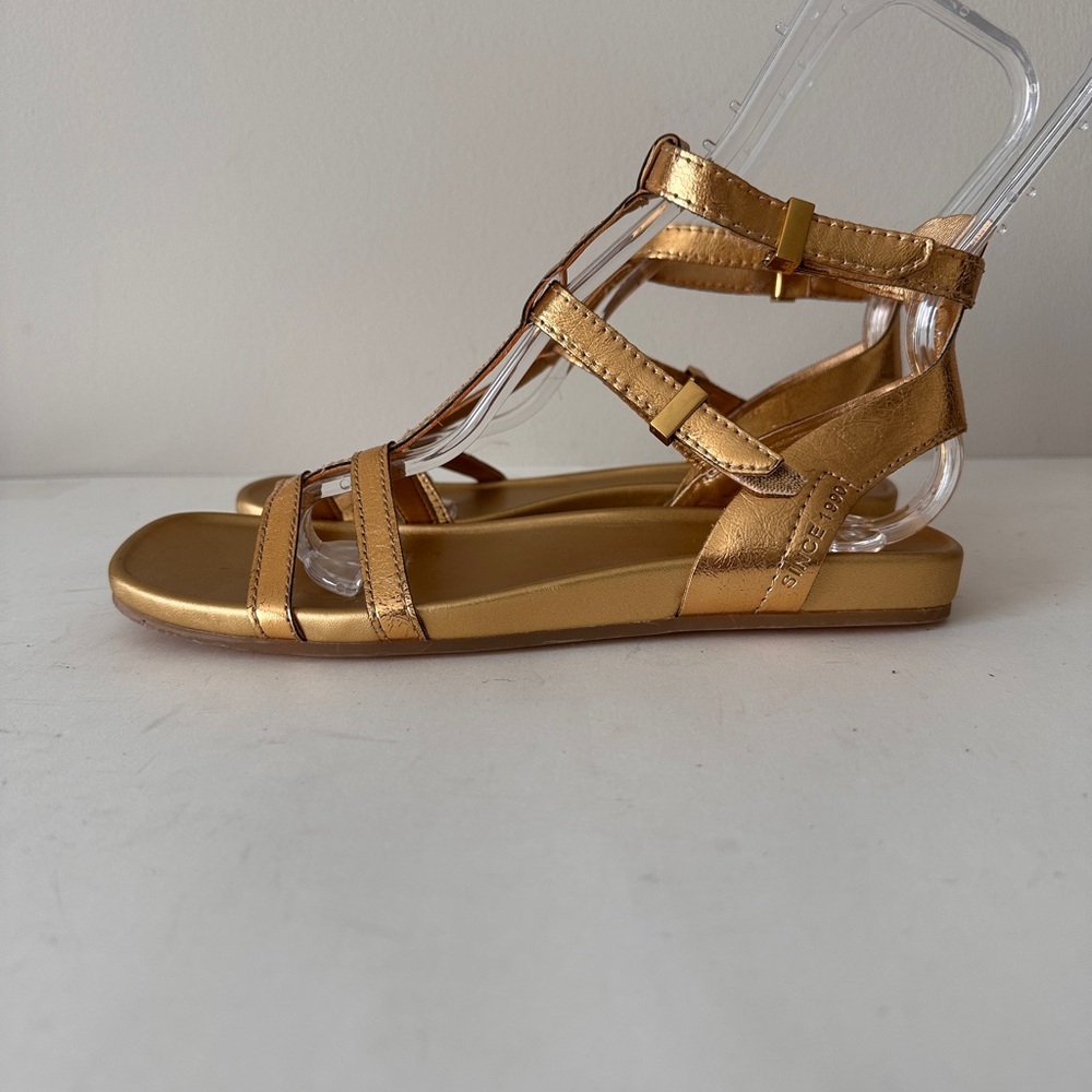 NEW Franco Sarto Evan Gold Strappy Gladiator Style Woman's Sandals, Sz 7M